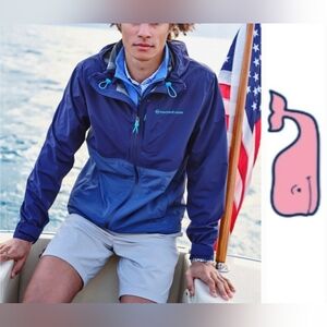 Vineyard Vines Unisex On-The-Go Packable Rain Shell Jacket Size Yoith S NWT